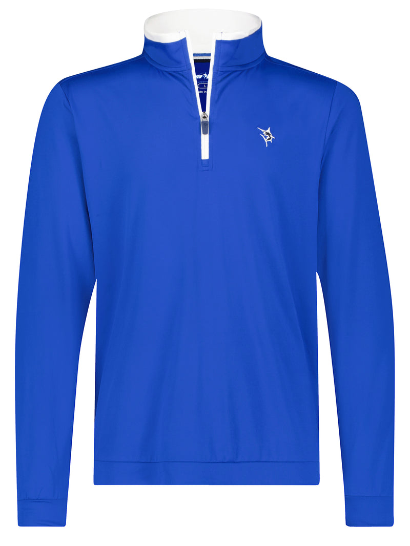 Long Beach Performance Quarter Zip Royal Blue Light Weight – White