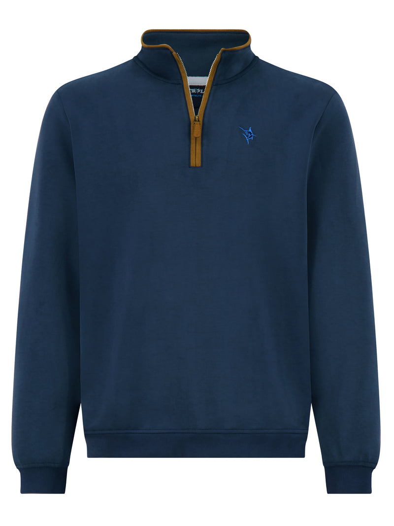 Waterville Styish Men's Pullover- Super Soft Fabric - Navy – White