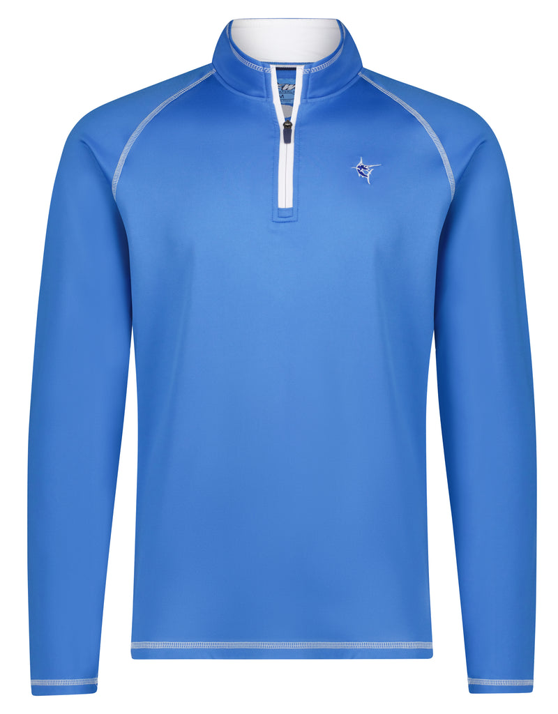 New Harbor Performance Quarter Zip Marine Blue Soft Brushed Poly
