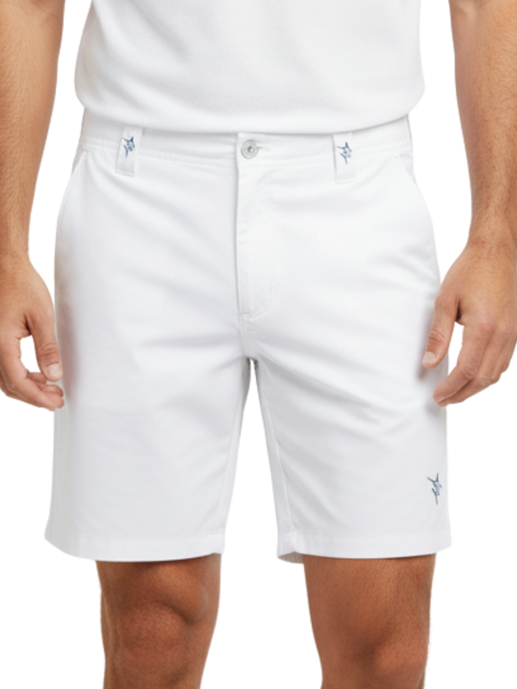 Captain Shorts White Light Weight Cotton Stretch – White Water Life