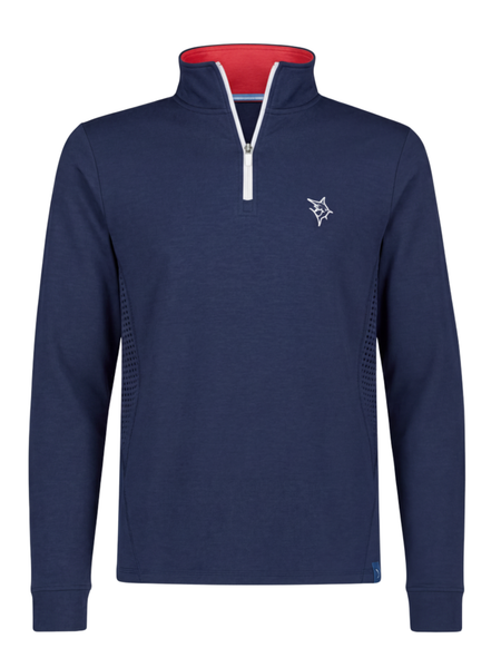 Monterey Performance Quarter Zip Slate Blue Light Weight – White