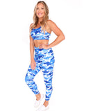 Water Camo Racer Back Sports Bra